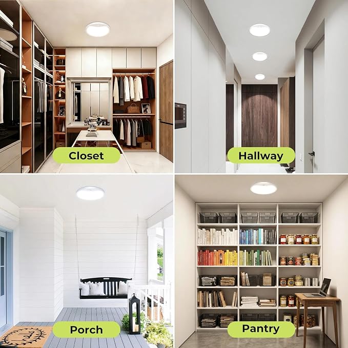 hepside 2 Pack Motion Sensor Ceiling Light Wired, 3000K/4000K/6500K LED Flush - Image 6