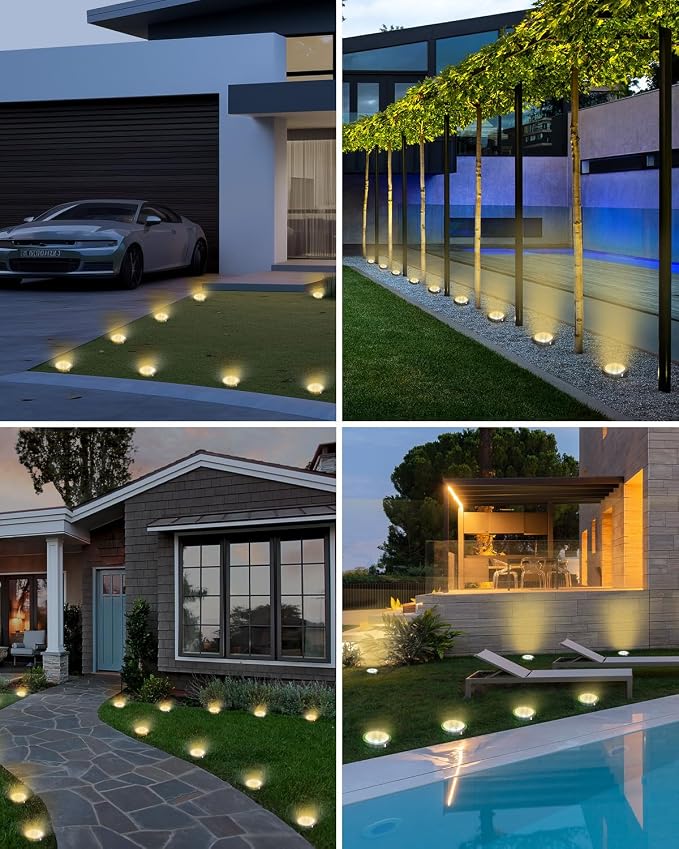 btfarm 24 Pack Solar Lights Outdoor, 8 LED Solar Ground Lights IP65 Waterproof - Image 5