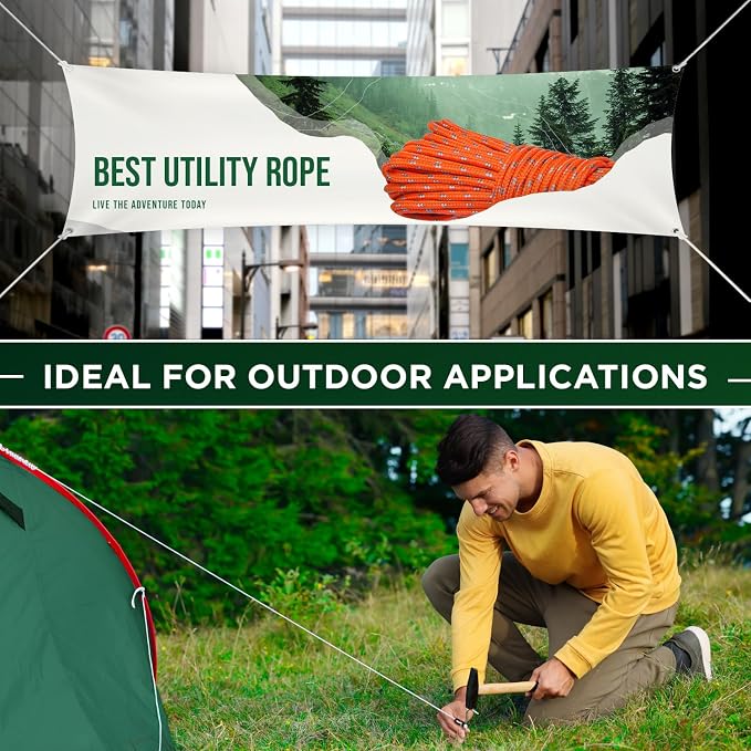 TECEUM Rope – 90 Feet x 1/4 Inch – Patriot Mix – Strong All-Purpose Utility - Image 8