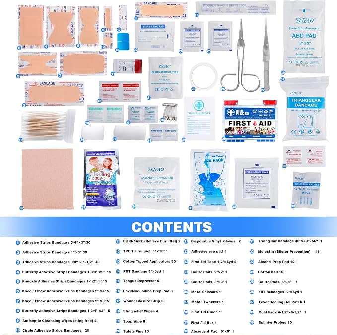 300 Piece Professional First Aid Kit, Business & Sports - Image 2