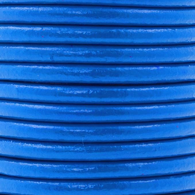 Mandala Crafts Round Genuine Blue Leather Cord - Image 3