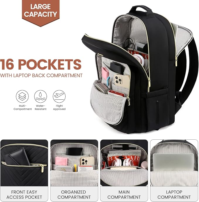 LOVEVOOK Laptop Backpack for Women 15.6 inch, Cute Womens Travel Backpack Purse - Image 3