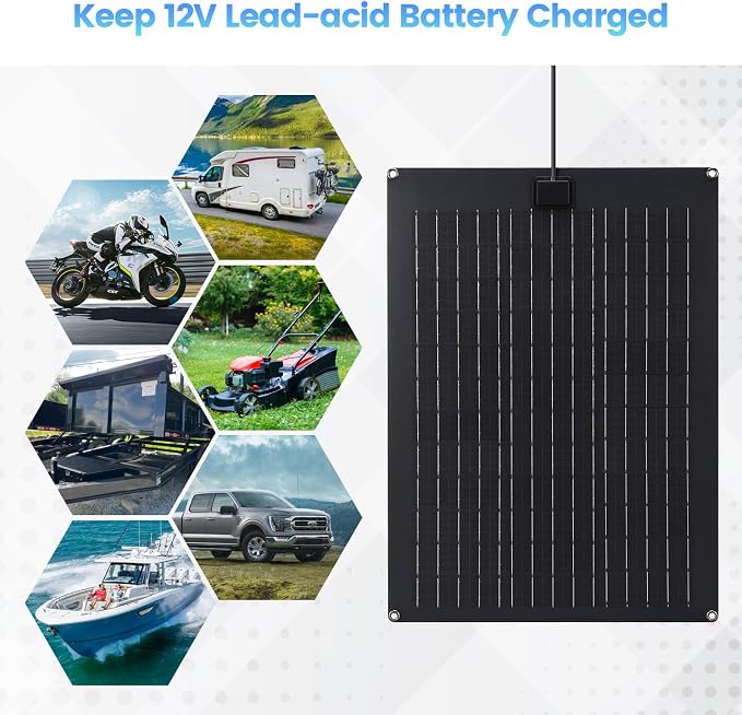 Solar Battery Charger Maintainer, Zuomeng 20W Solar Panel Kit - Image 7