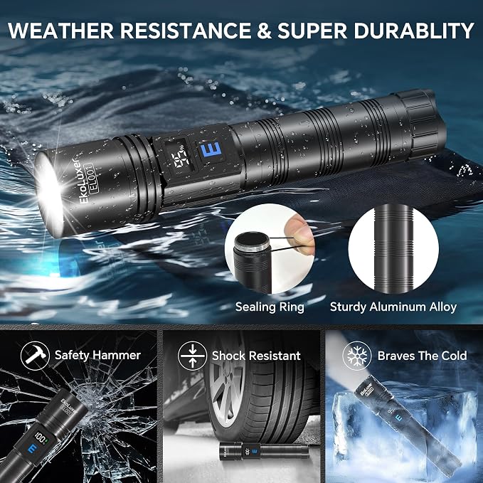 3Pack Rechargeable Flashlights 10000 High Lumens, Super Bright Flashlight - Image 7