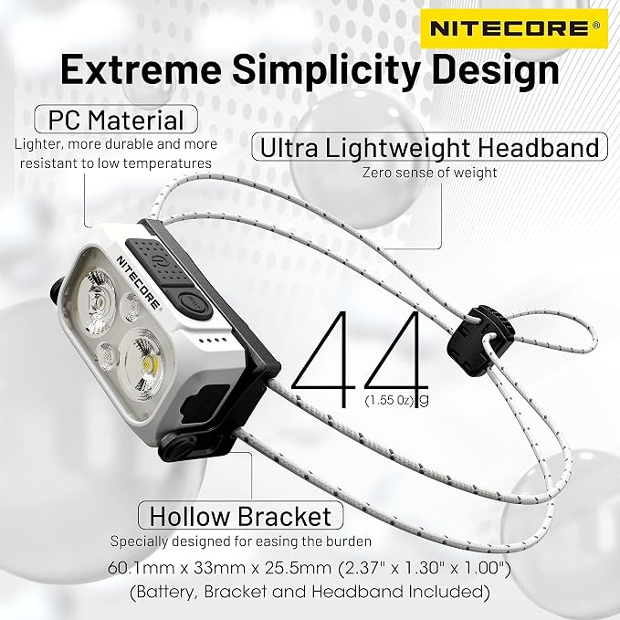 Nitecore NU21 360 Lumen Ultra Lightweight Outdoor Headlamp Dual Beam USB-C - Image 3