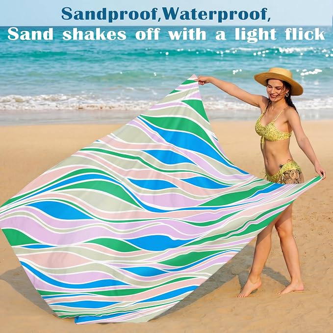 Famstar Beach Blanket Oversized Extra Large 78" X 81", Waterproof Sandproof - Image 5