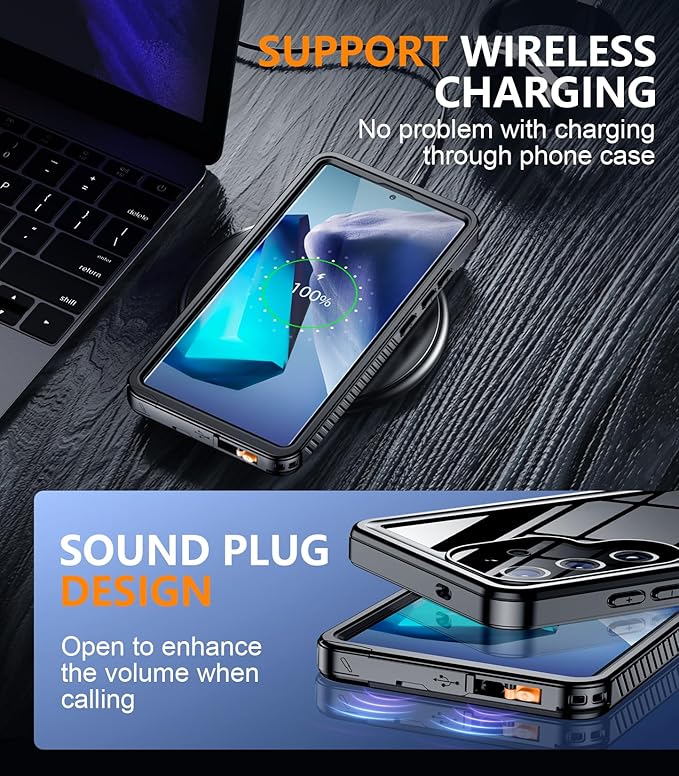 Temdan Designed for Samsung Galaxy S24 Ultra Case, Waterproof Built-in Lens & - Image 6