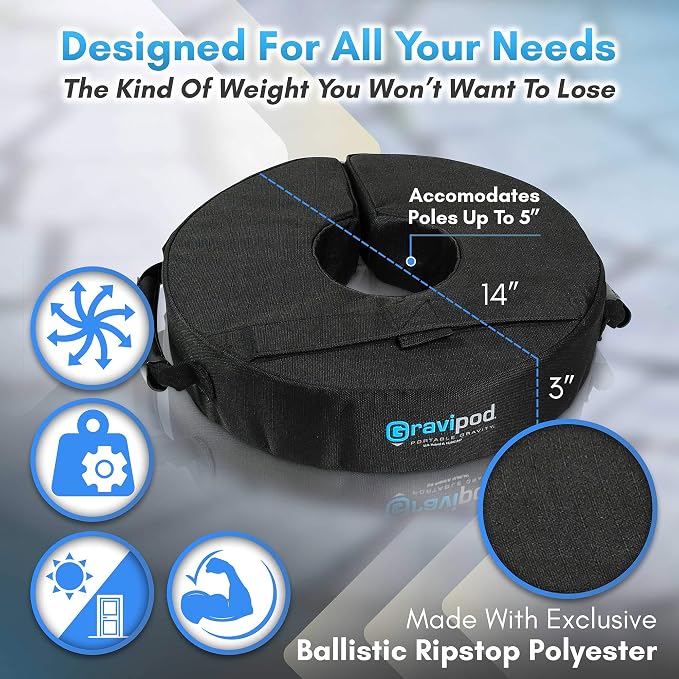 Gravipod 14" Mini Versatile Weight Bag, Easy One-Step Split-Ring Setup - Image 3