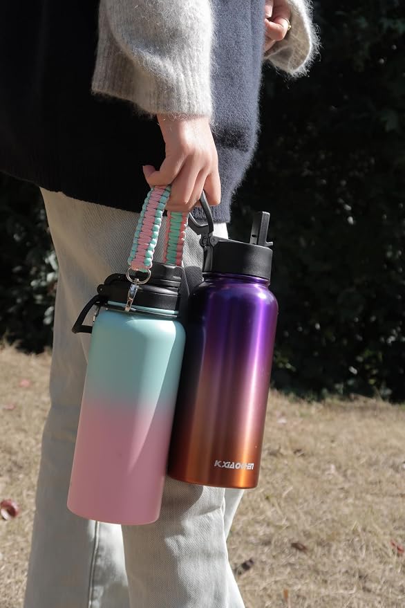 KXIAOCHEN Insulated Water Bottle, Stainless Steel Water Bottle, 2 Lids - Image 8