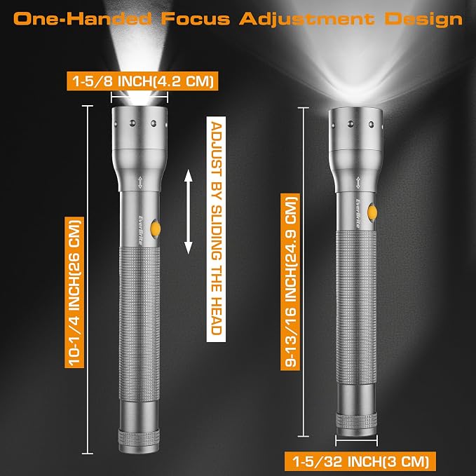 EverBrite Ultra Bright Tactical Flashlight, 900 Lumen Zoomable Adjustable Focus - Image 3