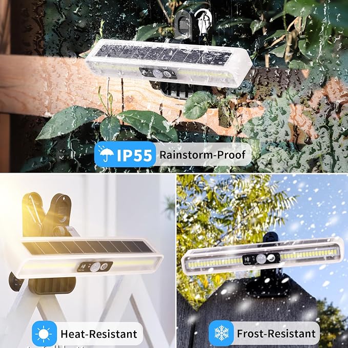 Clip On Solar Motion Lights Outdoor Waterproof, 4 Pack Motion Sensor Outdoor - Image 6