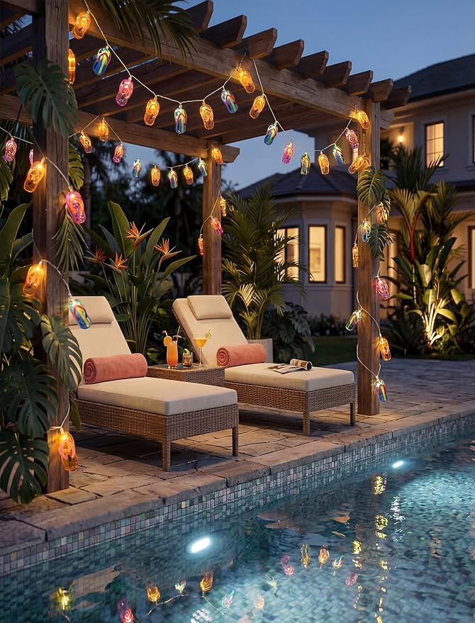 Slipper String Lights, 8.5FT 10 LED Beach Themed Lights - Image 5