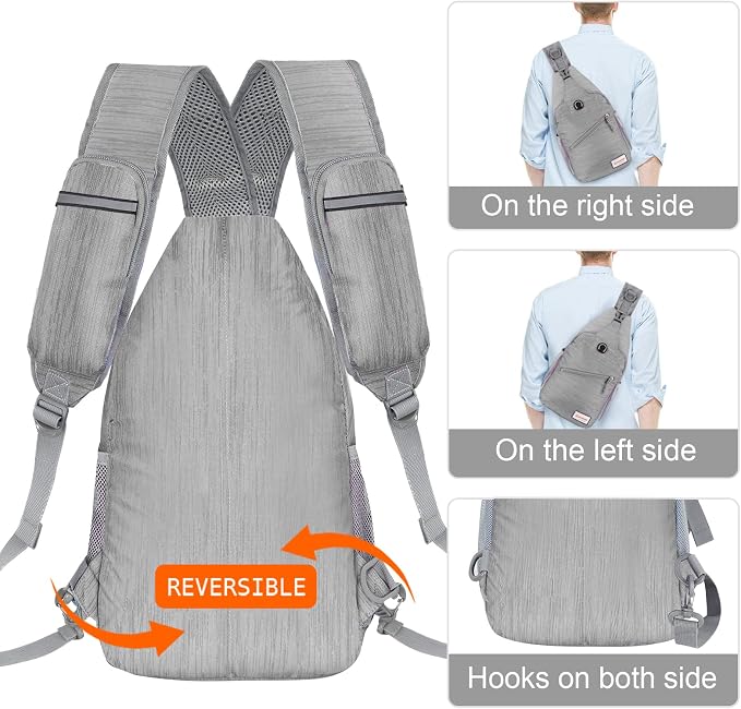 ZOMAKE Sling Bag, Small Crossbody Sling Backpack, Water Resistant Shoulder - Image 5