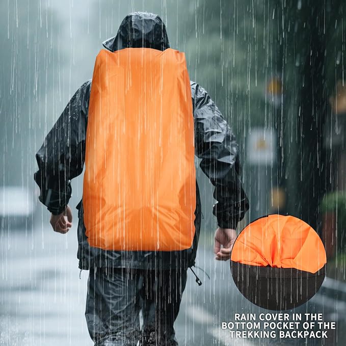 75L Hiking Backpack with Rain Cover Waterproof Camping Backpack Shoes Warehouse - Image 2