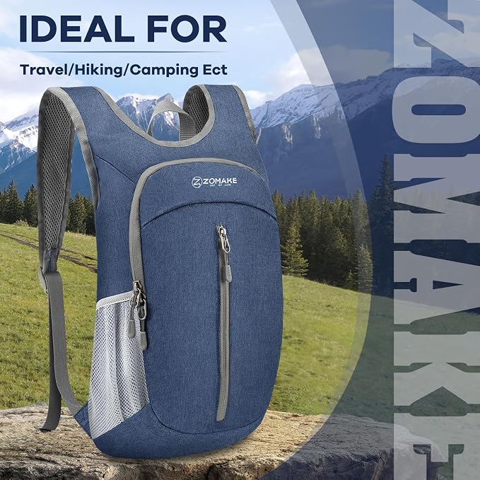 ZOMAKE 10L Ultra Lightweight Packable Backpack, Small Daypack Light Foldable - Image 6