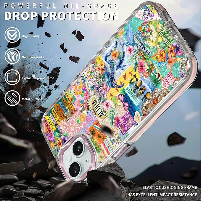 Case for iPhone 15, Hawaii Aloha Cover Coastal Beach Collage Phone Case - Image 5