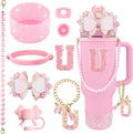 9PCS Pink for Stanley Cup Accessories Set Bling Initials Bow Charms for Stanley by Unknown