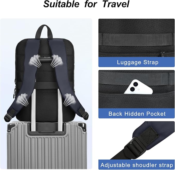 MOSISO Laptop Backpack for Men, Slim Lightweight Compact Computer Backpack for - Image 5