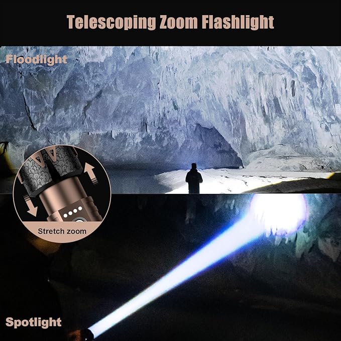 SKYFIRE Rechargeable Flashlight, 5000 Super Bright Tactical Flashlights High - Image 2