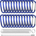 2.4" 24pcs Small Carabiner Clip Keychain, Aluminum D Ring Shape Clips by XIECHANEE