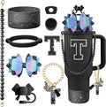 9PCS Black for Stanley Cup Accessories Set Bling Initials Bow Charms for by Unknown