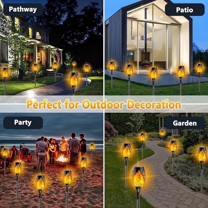 10Pack Solar Lights Outdoor, Mini Solar Torch Lights - Image 5