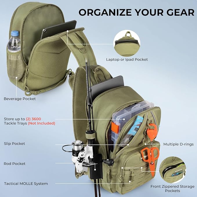 KastKing Karryall Sling Tackle Bag–Fishing Sling Pack, Fishing Backpack - Image 3