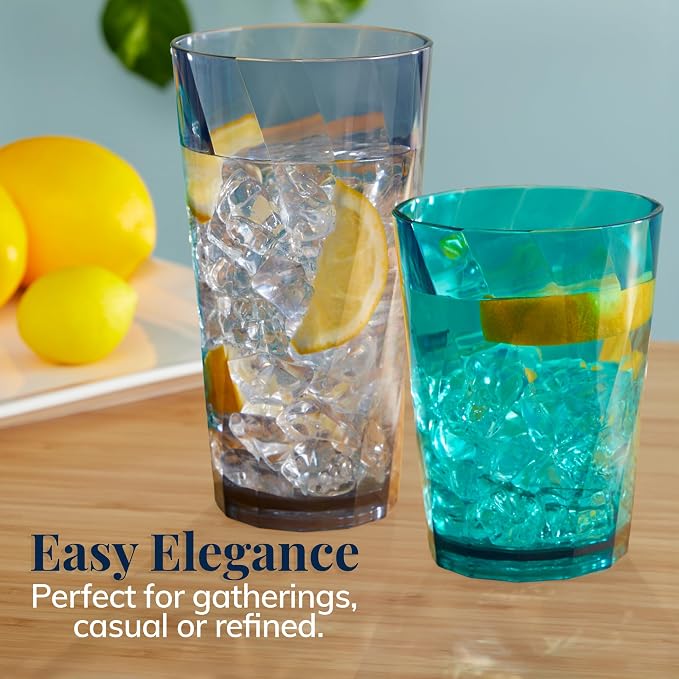 US Acrylic Optix Plastic Reusable Drinking Glasses 14oz Rocks & 20oz Water Cups - Image 5