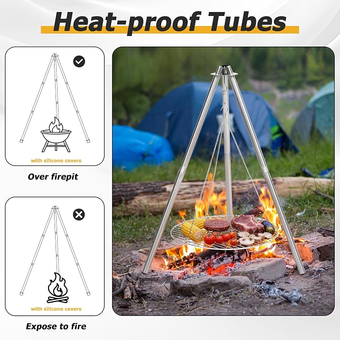 Stainless Steel Campfire Tripod - Image 6