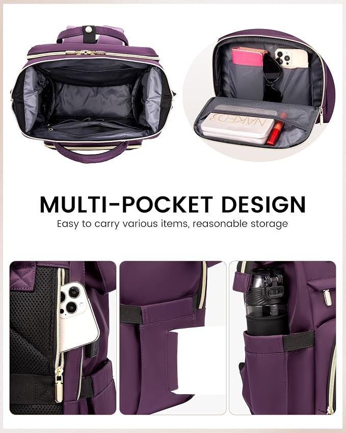 LOVEVOOK Laptop Backpack Women, 15.6 Inch Backpack - Image 4