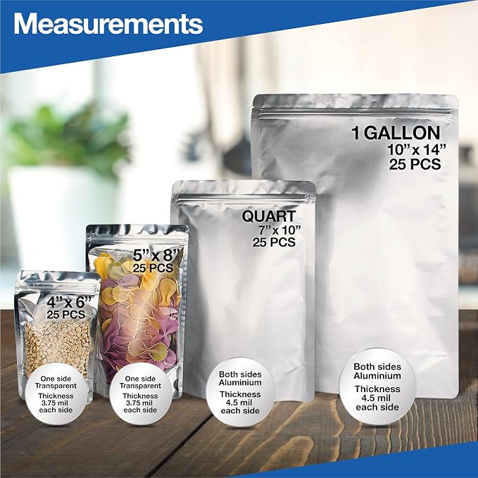 BELLE KR® 100 Pcs Assorted Mylar Bags - Image 3