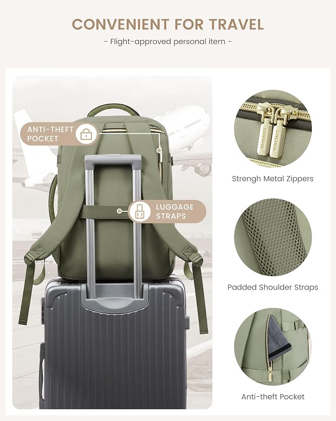 LOVEVOOK Travel Backpack for Women/Men, Personal Item Bag - Image 5
