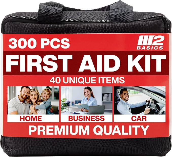 M2 BASICS 300 Piece First Aid Kit, 40 Items, Compact Emergency Medical Kit - Image 9