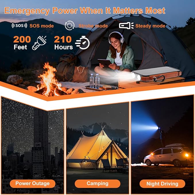 Power Bank Portable Solar Charger, Wireless Fast Charging Battery Pack - Image 6