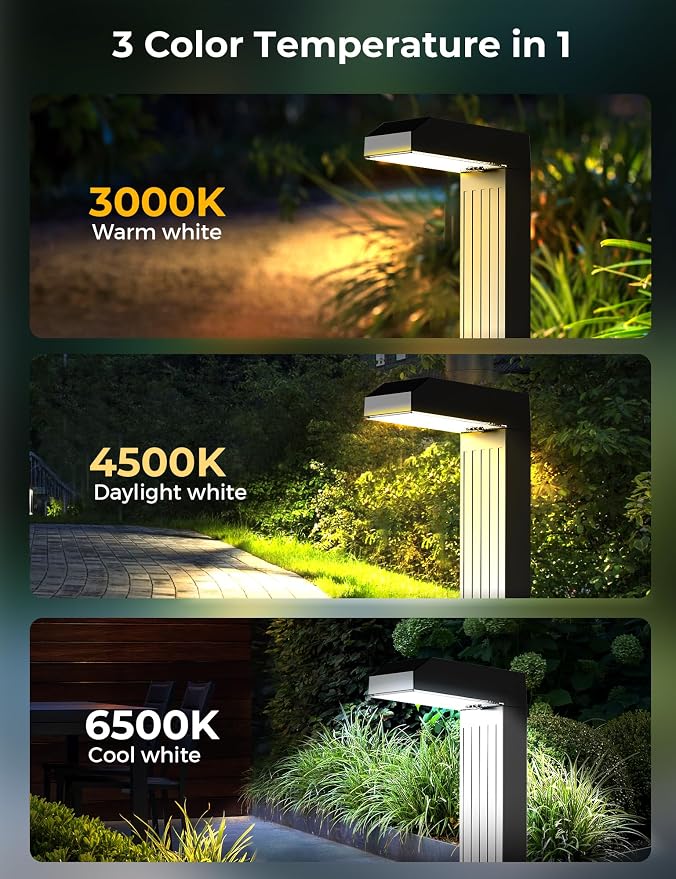 COXSENI Solar Pathway Lights Outdoor 6 Pack, 3 Color in 1 Bright Landscape - Image 4