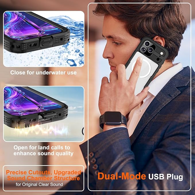 Phone Case for iPhone 17 Pro, IP68 Submersible Military Grade Waterproof - Image 6