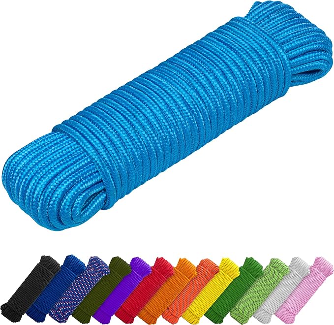 TECEUM Rope – 90 Feet x 1/4 Inch – Sky Blue – Strong All-Purpose Utility Rope – by TECEUM
