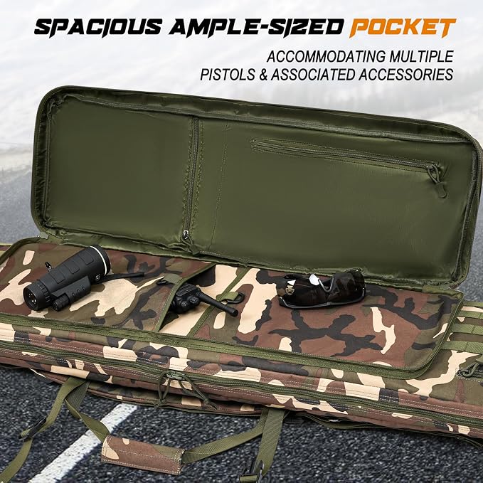 DULCE DOM 36 42 48 Inch Double Rifle Case, Tactical Soft Padded Backpack - Image 3