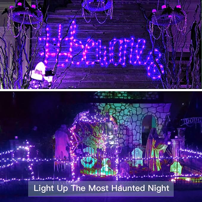 suddus Hallowee Purple Lights Battery Operated, 66ft 200 LED Twinkle Lights - Image 8