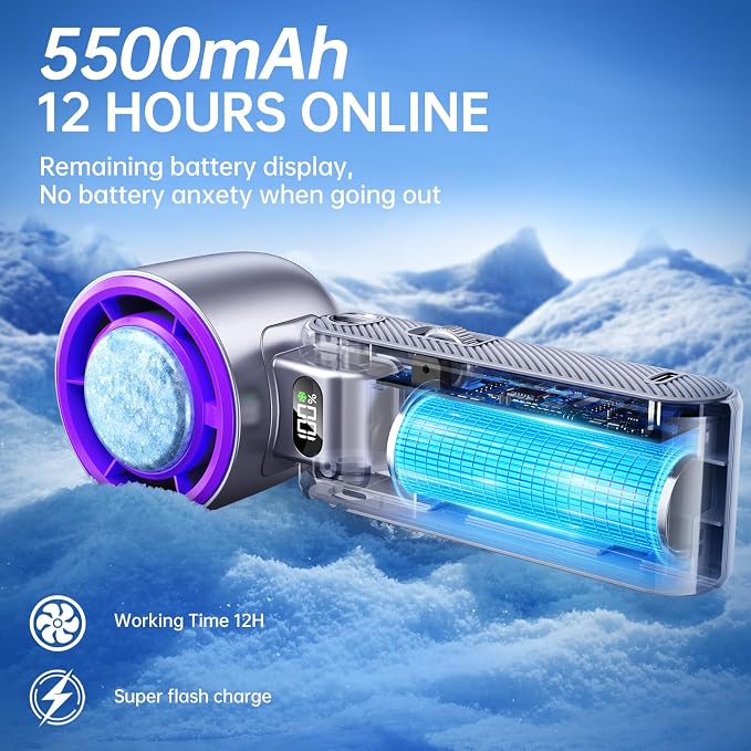 Handheld Portable fan with Turbo Cooling - Image 4