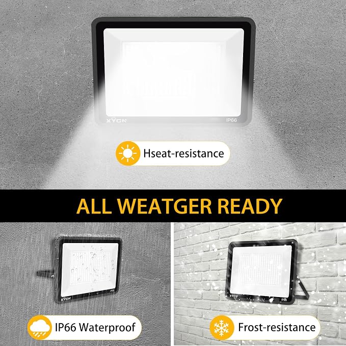 XYCN 2pack 400W LED Flood Lights Outdoor, 5000K Daylight White 50000LM Super - Image 3