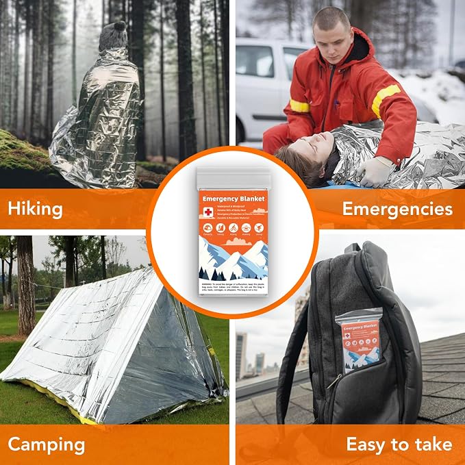 10 Pack Emergency Thermal Blanket Survival, Mylar Blankets - Image 7