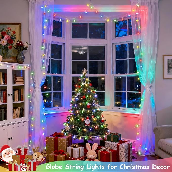 JMEXSUSS Globe String Lights Indoor, Color Changing Christmas Lights Plug in - Image 6