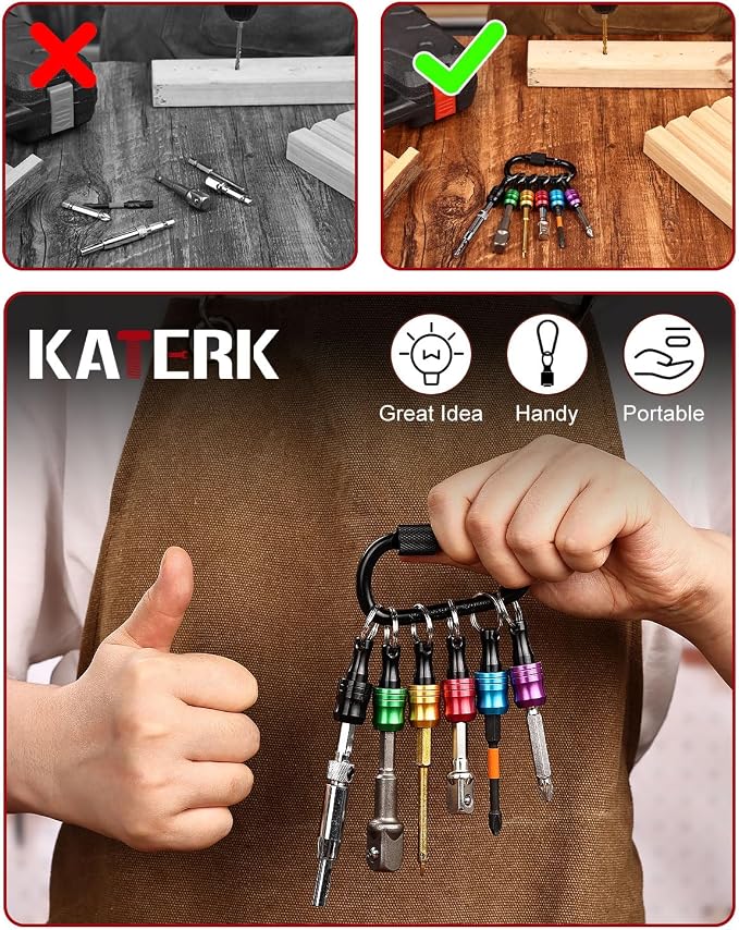 katerk 6pcs Bit Holder with Carabiner Socket - Image 7