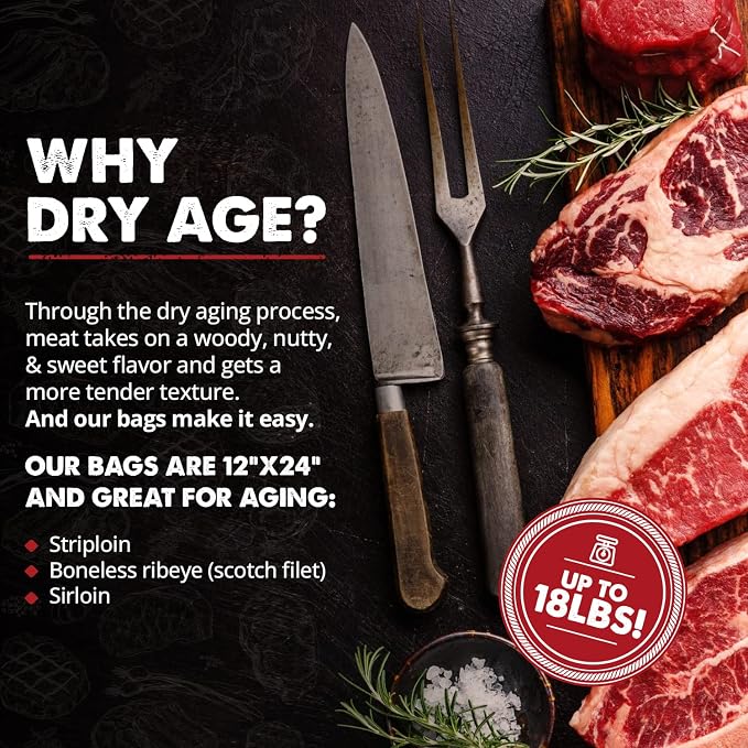 UMAi Dry Aging Bag for Steaks, Dry Age Bags for Meat, Ribeye & Striploin Steak - Image 3