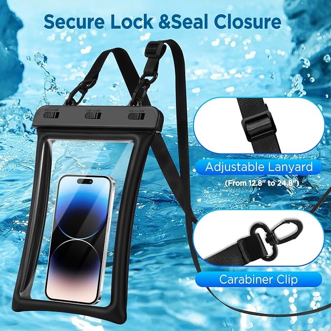 CACOE [Floatable Floating Universal IPX8 Waterproof Phone case 2 Pack-Up to - Image 5