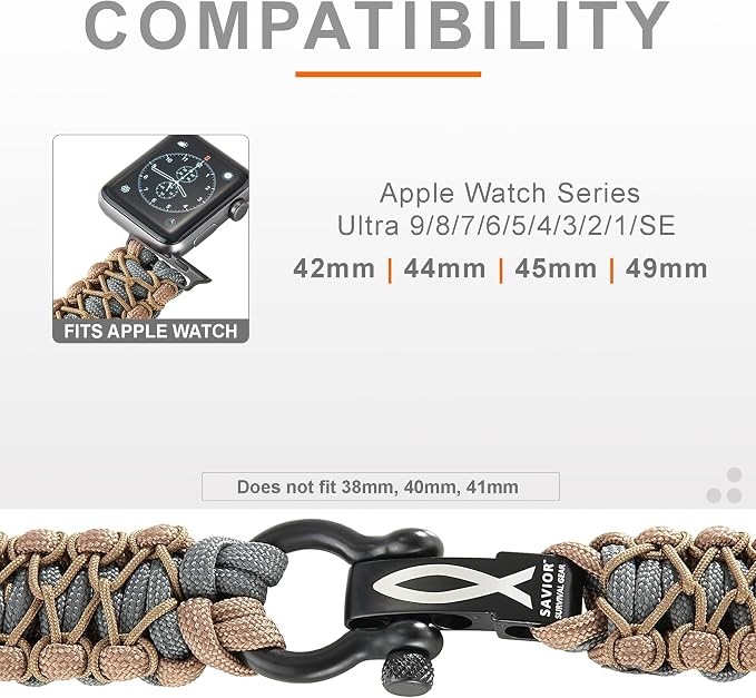 Savior Survival Gear Paracord Watch Band, Compatible - Image 3