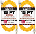 Iron Forge Cable Lighted Outdoor Extension Cord 15 ft 2 Pack by IronForgeCable