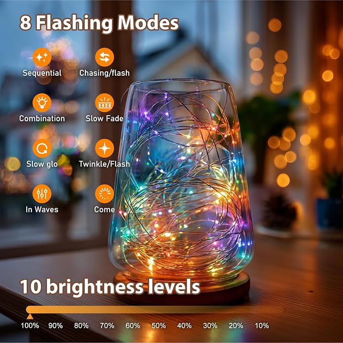 HXWEIYE Rechargeable Fairy Lights - Image 8