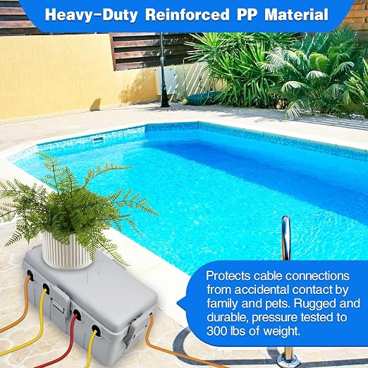 Hrensaw Medium Outdoor Electrical Box, IP54 Waterproof Extension Cord Cover w/6 - Image 4
